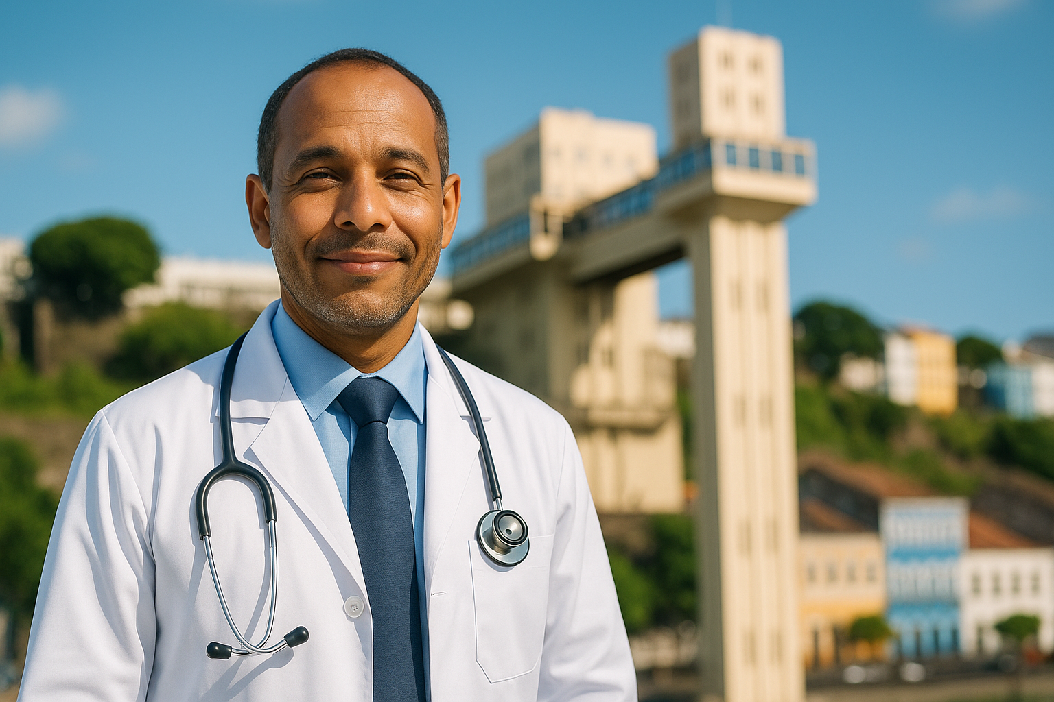 Close-up de um profissional liberal em Salvador, aliviado por entender como reduzir impostos ao abrir um CNPJ.