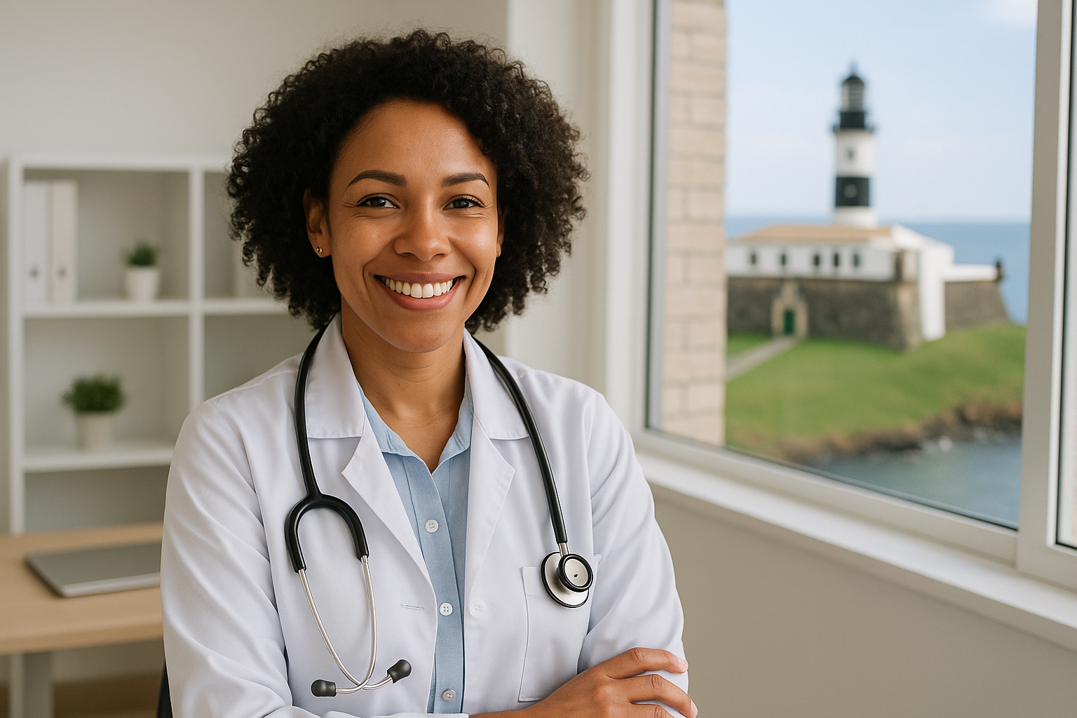 Médico especialista em Salvador, tranquilo com a gestão de seu consultório graças a uma contabilidade especializada.