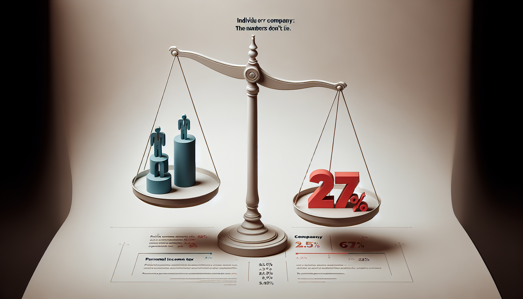 Infográfico comparando a alta carga tributária da Pessoa Física (PF) com os impostos mais baixos da Pessoa Jurídica (PJ) no Simples Nacional.