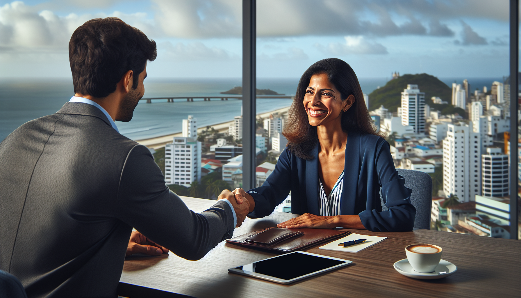 Empresária realizando a troca de contador em Salvador com a equipe da Digital.Cont.